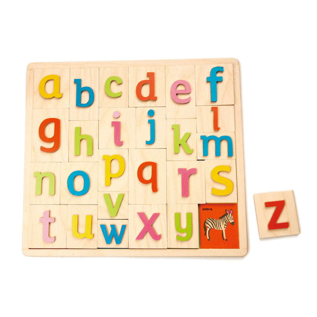 Tenderleaf wooden toys letter educational puzzle and game toy