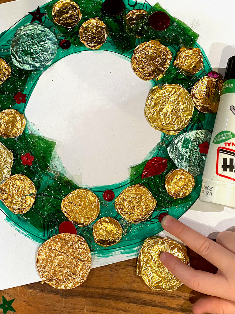 Chocolate coin Christmas Wreath