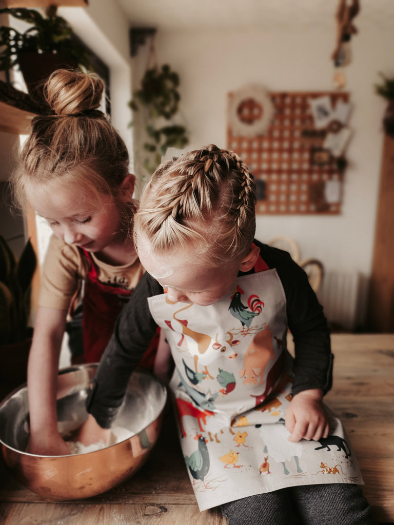 ThreadBear Design Biodegradable farm print apron with wipe clean surface