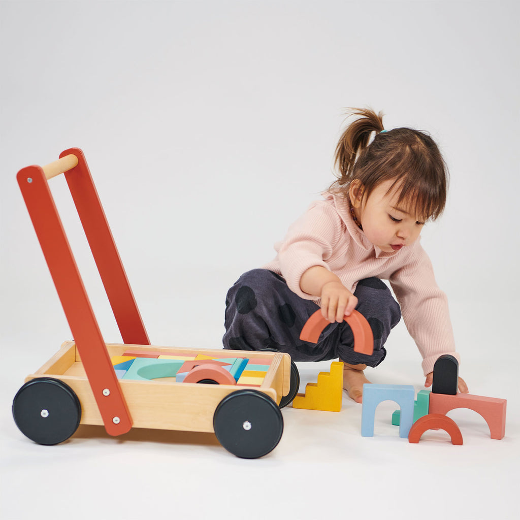 wooden Bambino Block Trolley by Mentari