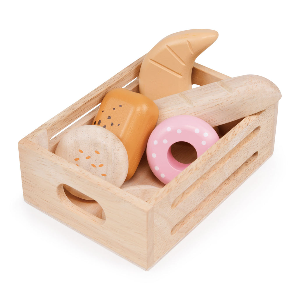 Bakery Crate toy by Mentari wooden play food market basket