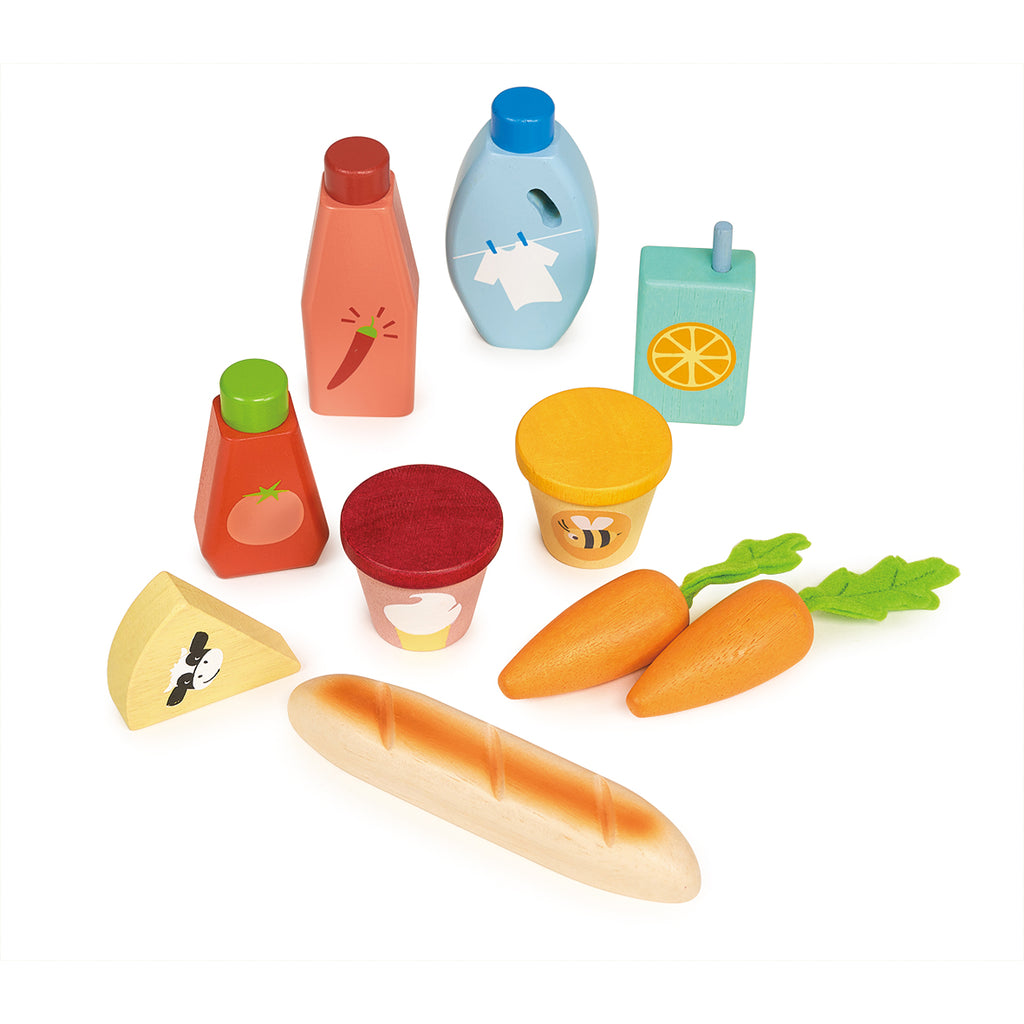 bargain grocery bag mentari wooden play food