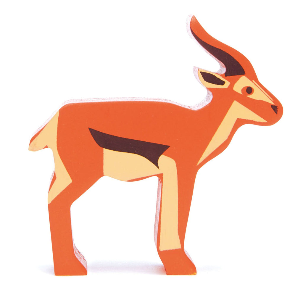 Tender Leaf wooden antelope toy in brown