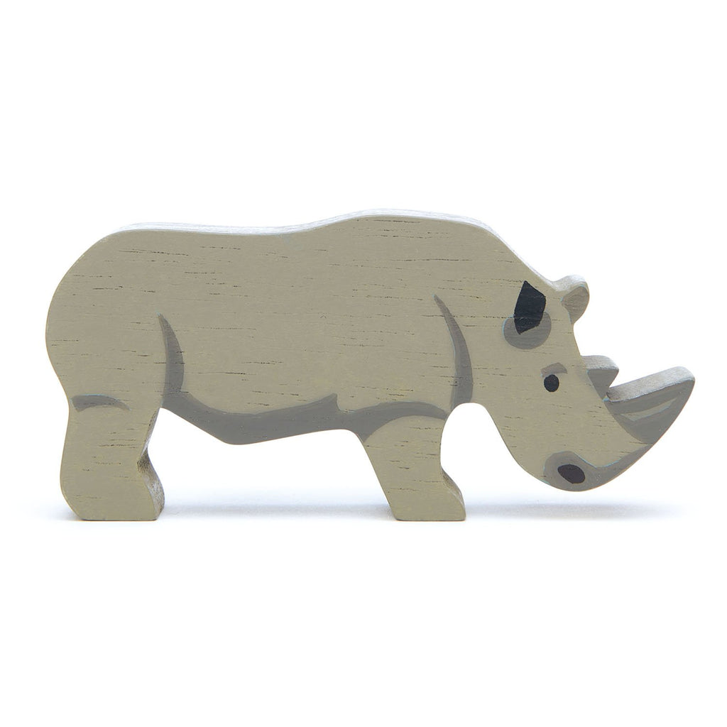 Tender Leaf wooden rhino in grey