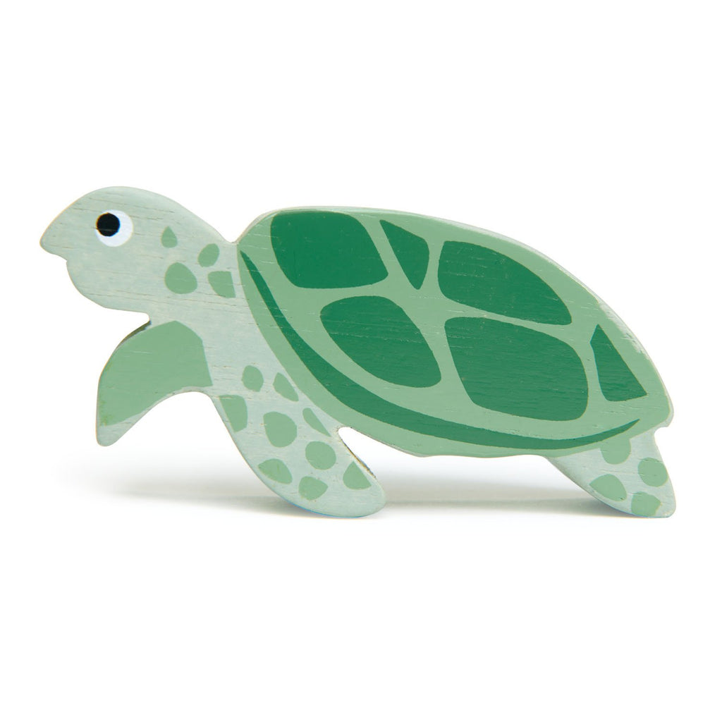 Tenderleaf wooden turtle animal toy in green