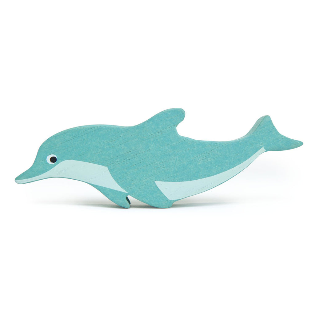 Tender Leaf wooden dolphin toy coastal animals in blue