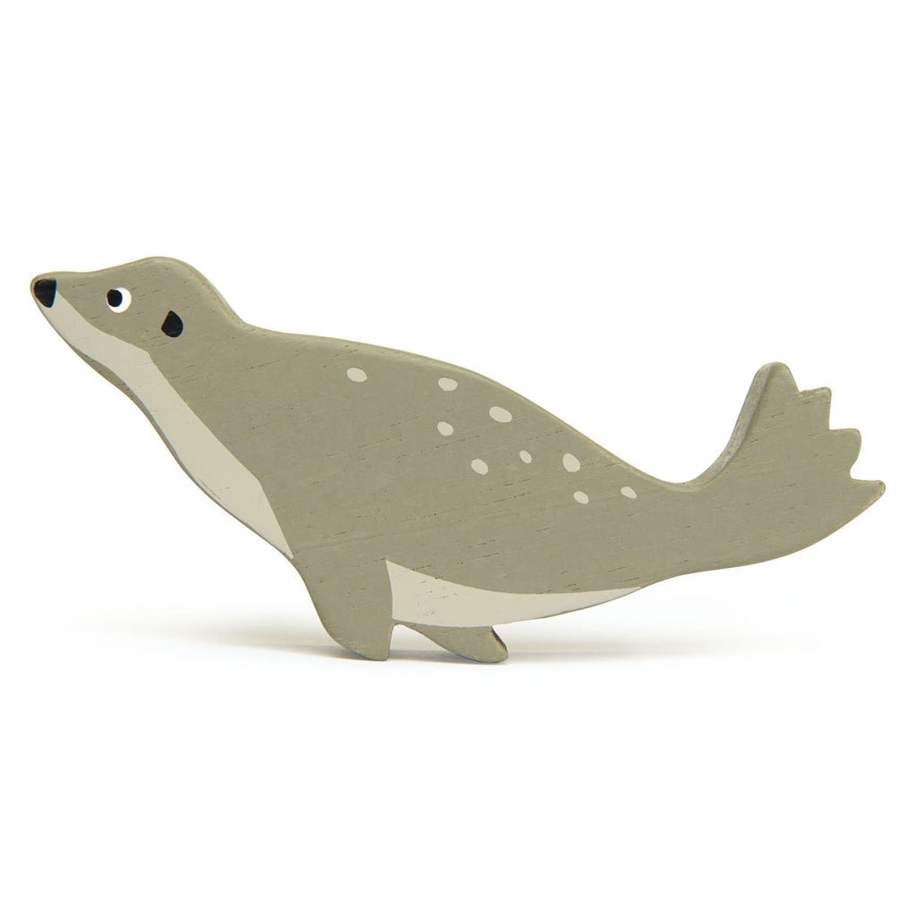 Tenderleaf wooden seal animal toy coastal creatures in grey