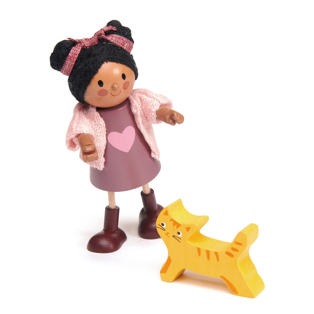 Tender Leaf toys wooden ethnic sustainable doll Ayana and her cat