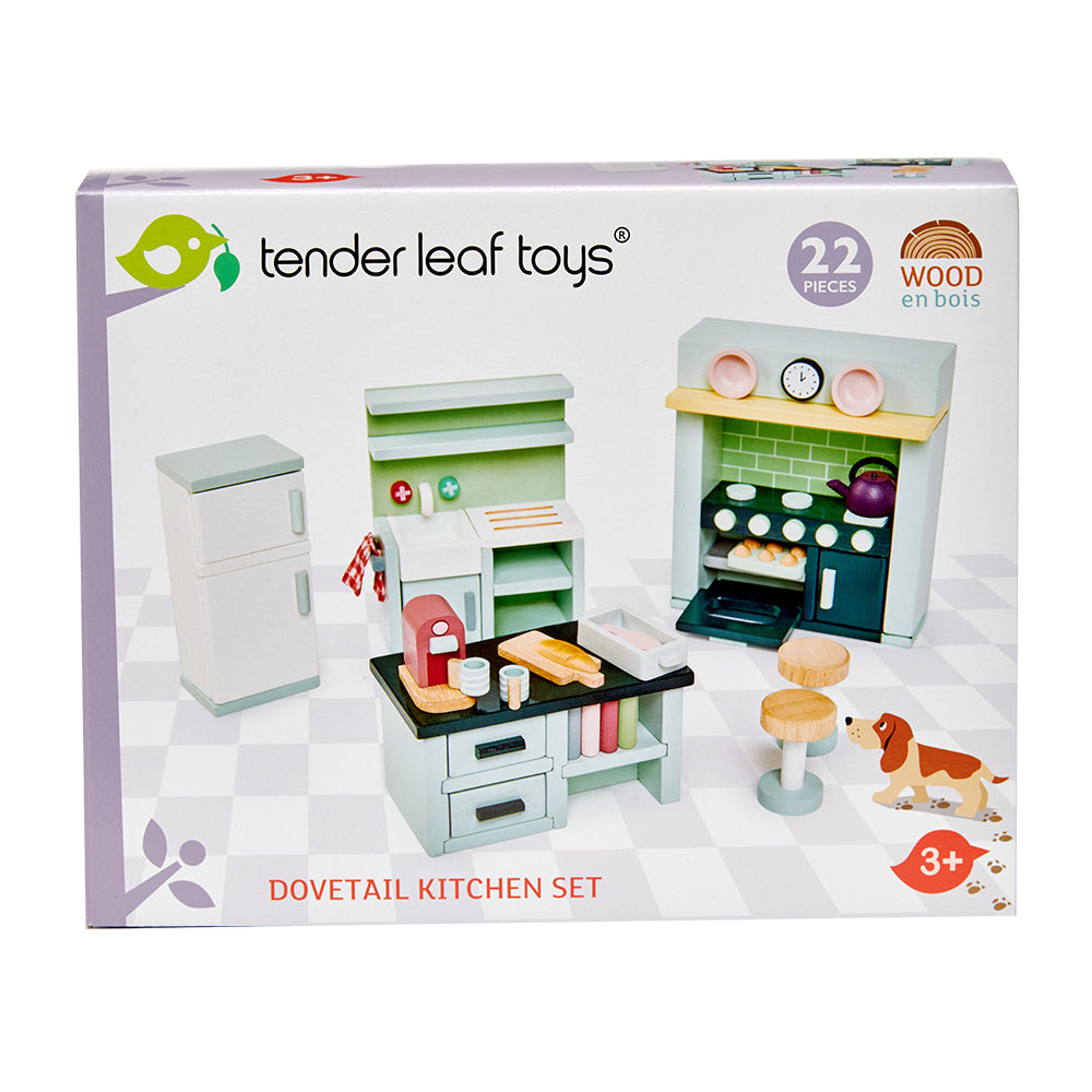  Tender Leaf Toys Wooden Dolls House kitchen Furniture set