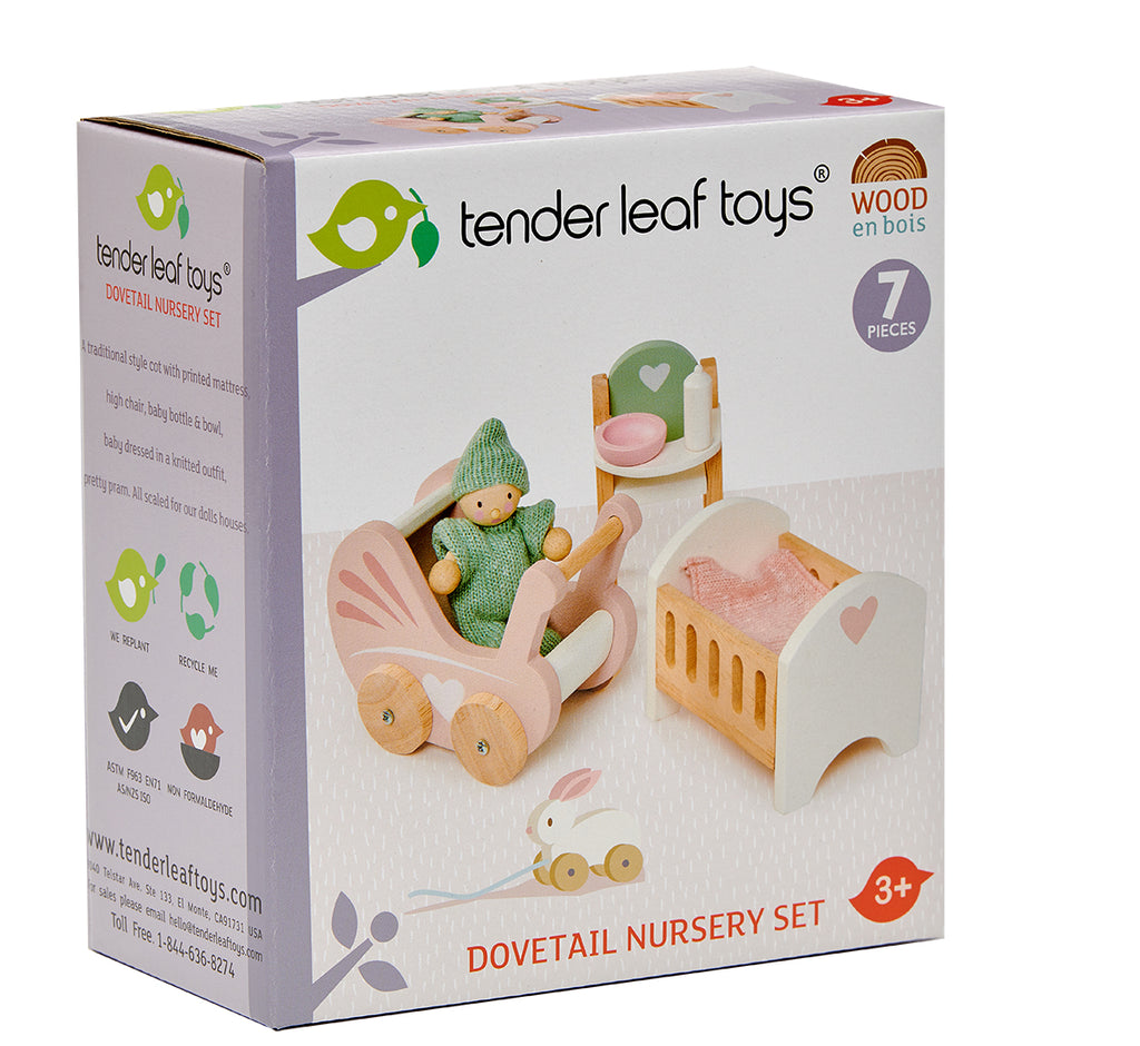  Tender Leaf Toys Wooden Dolls House Nursery Furniture set