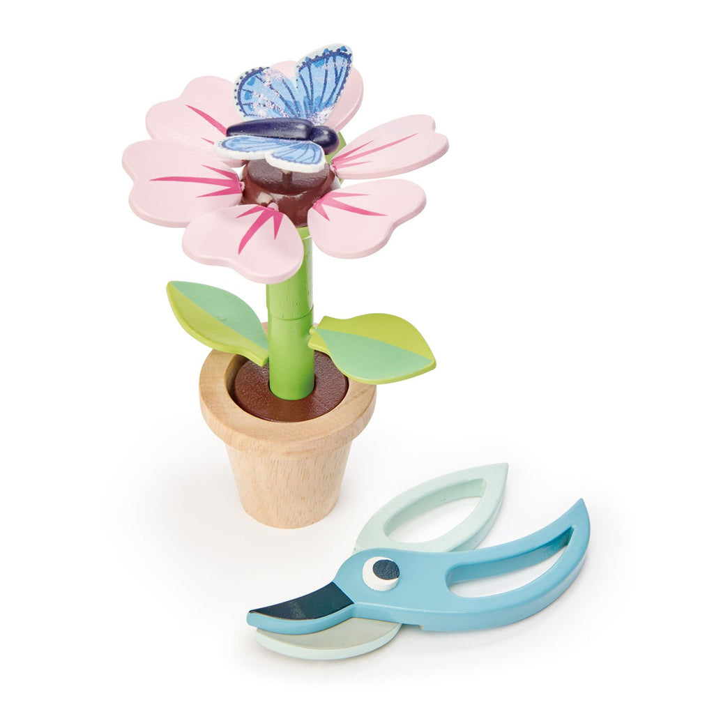 Tender Leaf wooden toy flower pot with butterfly
