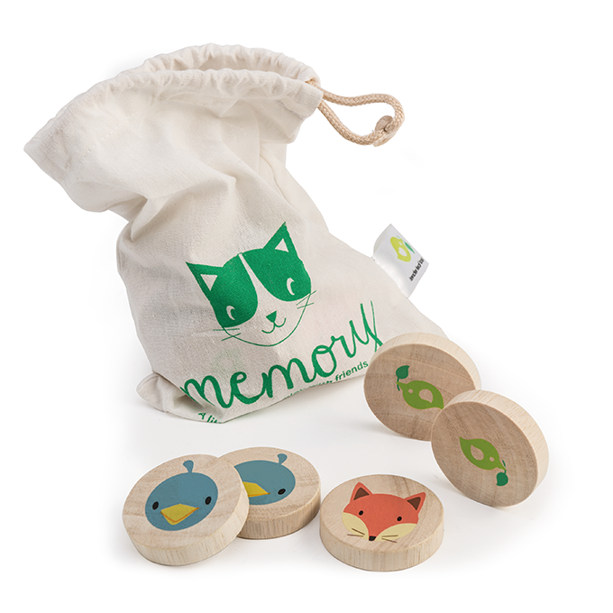 Tender Leaf Toys wooden memory game with animal faces