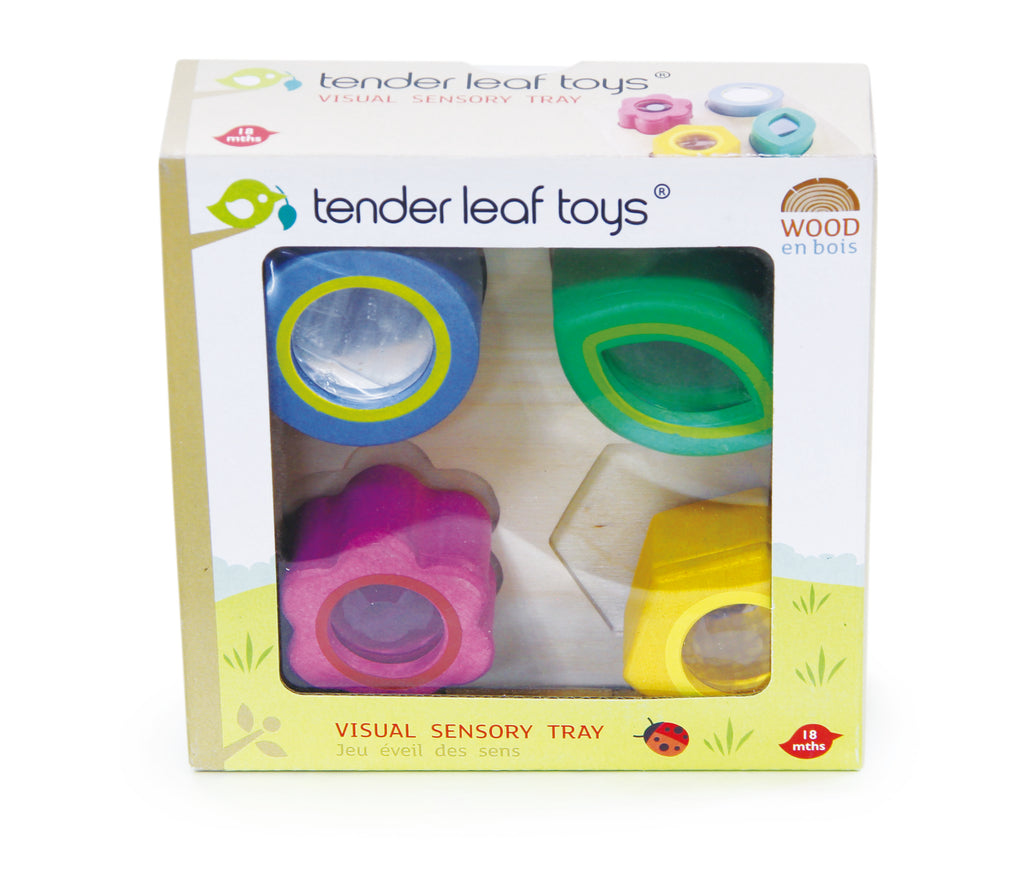 Tender Leaf wooden Visual Sensory Tray for toddlers in multi colours