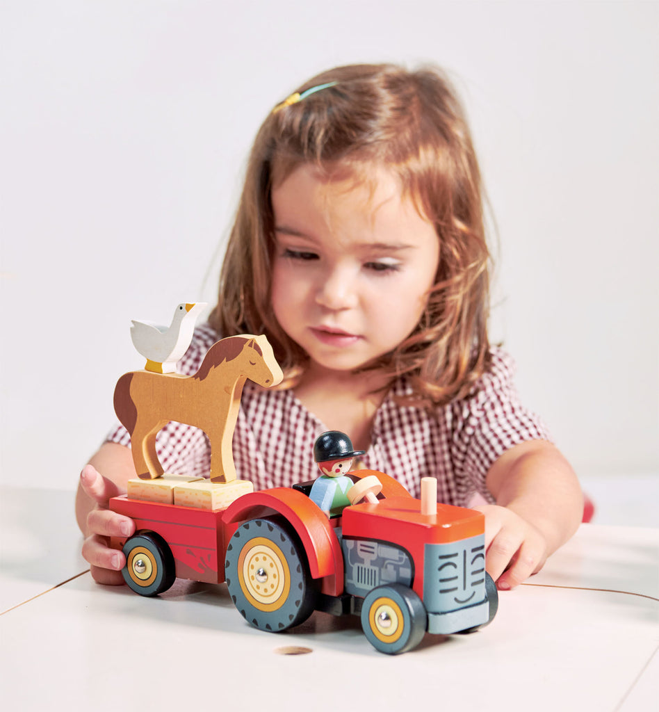 tenderleaf wooden toy Farmyard Tractor