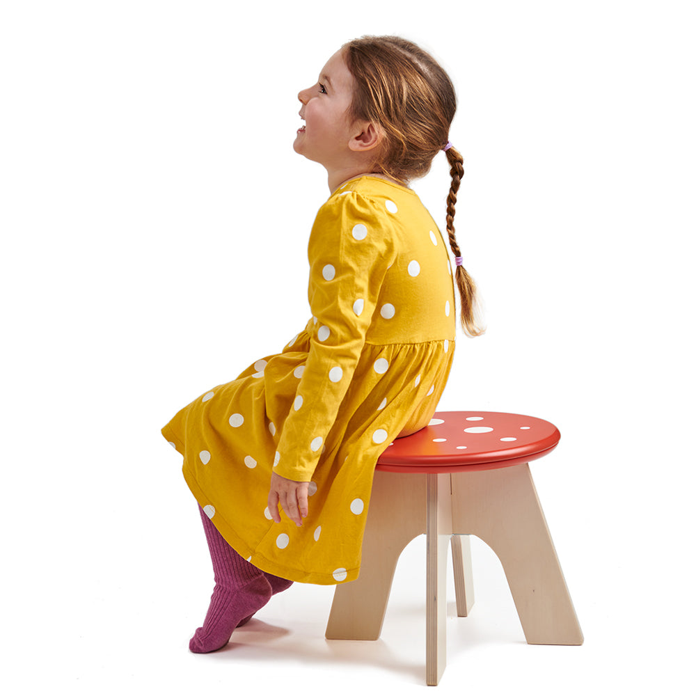 Tenderleaf toys forest furniture toadstool stool chair for the nursery decor for children. Addition to the play table and reminiscent of the woods