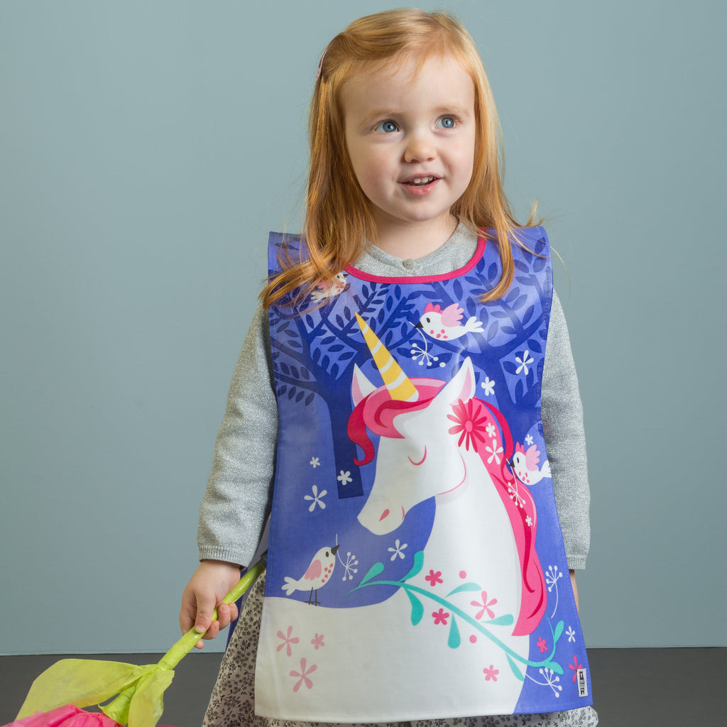 ThreadBear Design Biodegradable Apron tabard with unicorn design in lilac